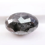 2.48 Ct oval cut black diamond loose stone with deep opaque color and polished finish for custom ring jewelry
