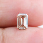 0.60 Ct brown emerald cut lab grown diamond with elegant step cut facets and rich earthy tone, loose fancy diamond for custom jewelry design. 
