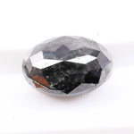 2.48 Ct oval cut black diamond loose stone with deep opaque color and polished finish for custom ring jewelry