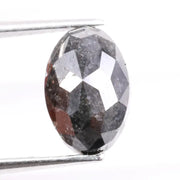 2.48 Ct oval cut black diamond loose stone with deep opaque color and polished finish for custom ring jewelry