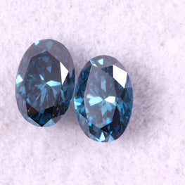 0.94 Carat Lab Grown Diamond Vivid Blue Oval Shape Loose Lab Diamond
