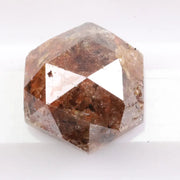 1.37 Ct natural brown hexagon cut loose diamond with sharp faceting for custom engagement ring or fine jewelry