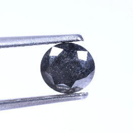 0.84 Carat Natural Black Color Round Shape Salt And Pepper Diamond