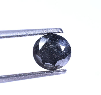 0.84 Carat Natural Black Color Round Shape Salt And Pepper Diamond