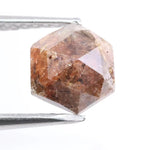 1.37 Ct natural brown hexagon cut loose diamond with sharp faceting for custom engagement ring or fine jewelry