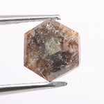 1.37 Ct natural brown hexagon cut loose diamond with sharp faceting for custom engagement ring or fine jewelry