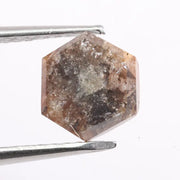 1.37 Ct natural brown hexagon cut loose diamond with sharp faceting for custom engagement ring or fine jewelry