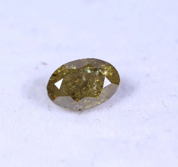0.49 Carat Natural Yellow Color Round Cut Salt And Pepper Diamond