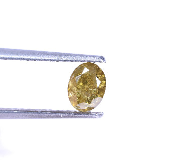 0.49 Carat Natural Yellow Color Round Cut Salt And Pepper Diamond