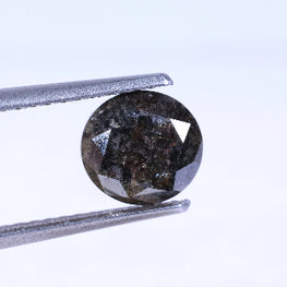 1.26 Carat Natural Black Color Round Cut Salt And Pepper Diamond