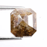 1.52 Ct asscher cut brown natural diamond loose stone with step facets for engagement ring or fine jewelry design