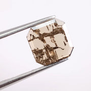 premium 4.30 Ct brown emerald cut lab grown diamond loose stone with elegant step cut shine