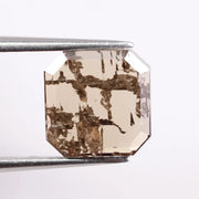 4.30 Ct Emerald Cut Brown Lab Created Diamond with Soft Contrast Sparkle