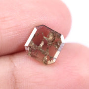 premium 4.30 Ct brown emerald cut lab grown diamond loose stone with elegant step cut shine