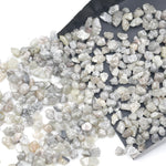 light grey and brown natural diamond chips with a raw uncut appearance