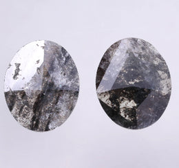 6.12 Ct Oval Cut Diamond Pair Grey Colored Diamond Use For Jewerly Earrigs Unique Diamond 
