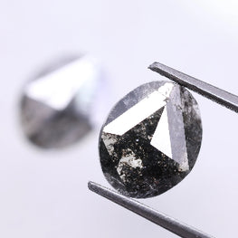 6.12 Carat Natural Pear Shape Salt And Pepper Diamond Pair ( 11.52 X 10.69 ) ( 12.17 X 10.82 )