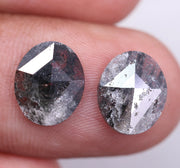 6.12 Ct Oval Cut Diamond Pair Grey Colored Diamond Use For Jewerly Earrigs Unique Diamond 