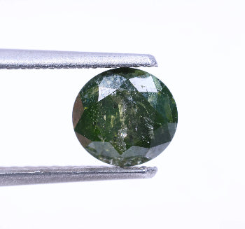 0.86 Carat Natural Green Color Round Shape Salt And Pepper Diamond