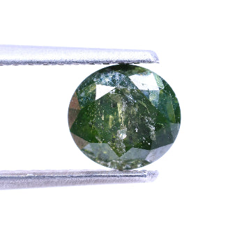 0.86 Carat Natural Green Color Round Shape Salt And Pepper Diamond