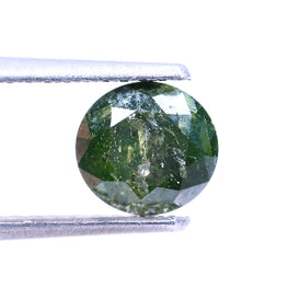 0.86 Carat Natural Green Color Round Shape Salt And Pepper Diamond