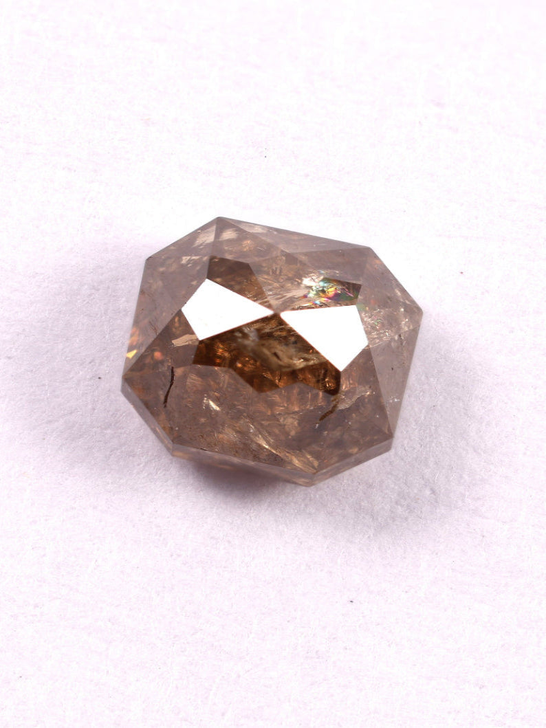0.50 CT Asscher Cut Brown Earth Mined Fancy Natural Diamond