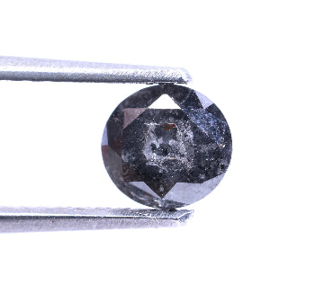 0.66 Carat Natural Grey Color Round Shape Salt And Pepper Diamond