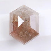 1.25 Ct hexagon cut pink peach diamond loose gemstone with brilliant faceting for engagement ring or custom fine jewelry