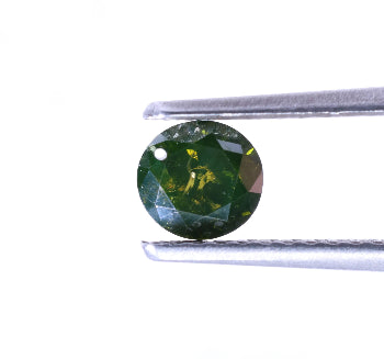 0.62 Carat Natural Green Color Round Shape Salt And Pepper Diamond