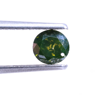 0.62 Carat Natural Green Color Round Shape Salt And Pepper Diamond