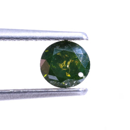 0.62 Carat Natural Green Color Round Shape Salt And Pepper Diamond
