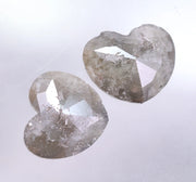 7.58 Ct Two Heart - Shaped Diamond Pair Grey Colored Diamond Salt And Pepper Diamond Use For Jewetly Unique Designer 