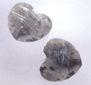 7.58 Ct Two Heart - Shaped Diamond Pair Grey Colored Diamond Salt And Pepper Diamond Use For Jewetly Unique Designer 