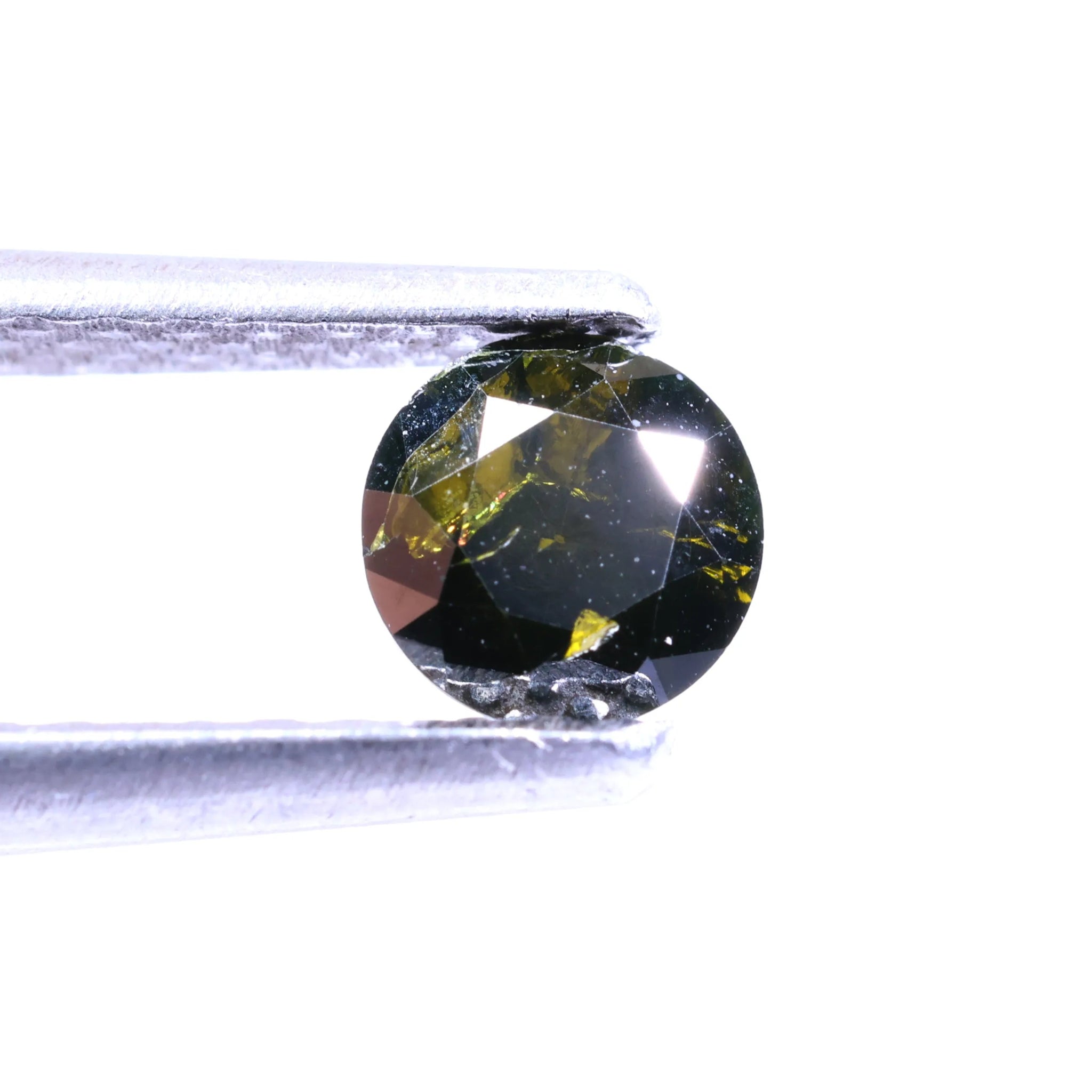 0.31 Carat Natural Green Color Round Shape Salt And Pepper Diamond