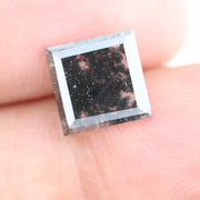 2.22 Ct Luxury Sqaure Cut Salt & Pepper Lab Grown Diamond Perfect Loose Diamond For Ring