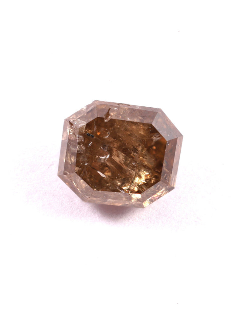 0.50 CT Asscher Cut Brown Earth Mined Fancy Natural Diamond