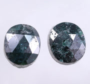 4.94 Ct Oval Shaped Diamond Pair Blue Colored Diamond Salt And Pepper Diamond Use For Jewerly Earrings 