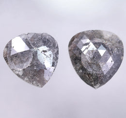 6.12 Ct Grey Colored Diamond Pair Pear Cut Diamond Pair Use For Jewerly Earrings Salt And Pepper Diamond 