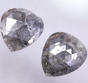 6.12 Ct Grey Colored Diamond Pair Pear Cut Diamond Pair Use For Jewerly Earrings Salt And Pepper Diamond 