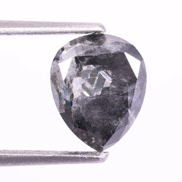 0.98 Carat Natural Salt and Pepper - Loose Pear Cut Diamond For Jewellery
