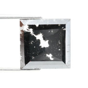Square -cut lab-grown black diamond with polished facets, ethically sourced, conflict-free, perfect for rings, pendants, and luxury sustainable jewelry.