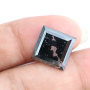 Square -cut lab-grown black diamond with polished facets, ethically sourced, conflict-free, perfect for rings, pendants, and luxury sustainable jewelry.