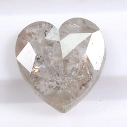 0.88 Ct heart cut gray diamond loose stone with natural fancy color, bright sparkle, ideal for engagement or fine jewelry