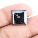 Square -cut lab-grown black diamond with polished facets, ethically sourced, conflict-free, perfect for rings, pendants, and luxury sustainable jewelry.