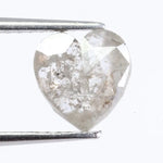 0.88 Ct heart cut gray diamond loose stone with natural fancy color, bright sparkle, ideal for engagement or fine jewelry