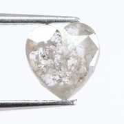 0.88 Ct heart cut gray diamond loose stone with natural fancy color, bright sparkle, ideal for engagement or fine jewelry