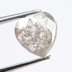 0.88 Ct heart cut gray diamond loose stone with natural fancy color, bright sparkle, ideal for engagement or fine jewelry