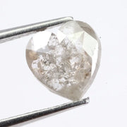 0.88 Ct heart cut gray diamond loose stone with natural fancy color, bright sparkle, ideal for engagement or fine jewelry