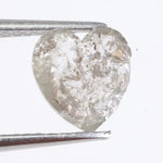 0.88 Ct heart cut gray diamond loose stone with natural fancy color, bright sparkle, ideal for engagement or fine jewelry