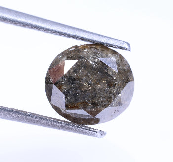 2.14 Carat Natural Round Cut Salt And Pepper Loose Diamond For Ring